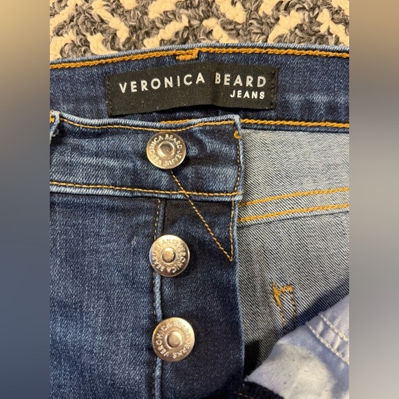 VERONICA BEARD 10” Carolyn Baby Boot Jean with Button Hem in Dark Sea Size 27 - Picture 4 of 11